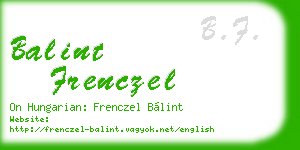 balint frenczel business card